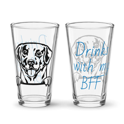 Drinks with my BFF Shaker Dog Glass