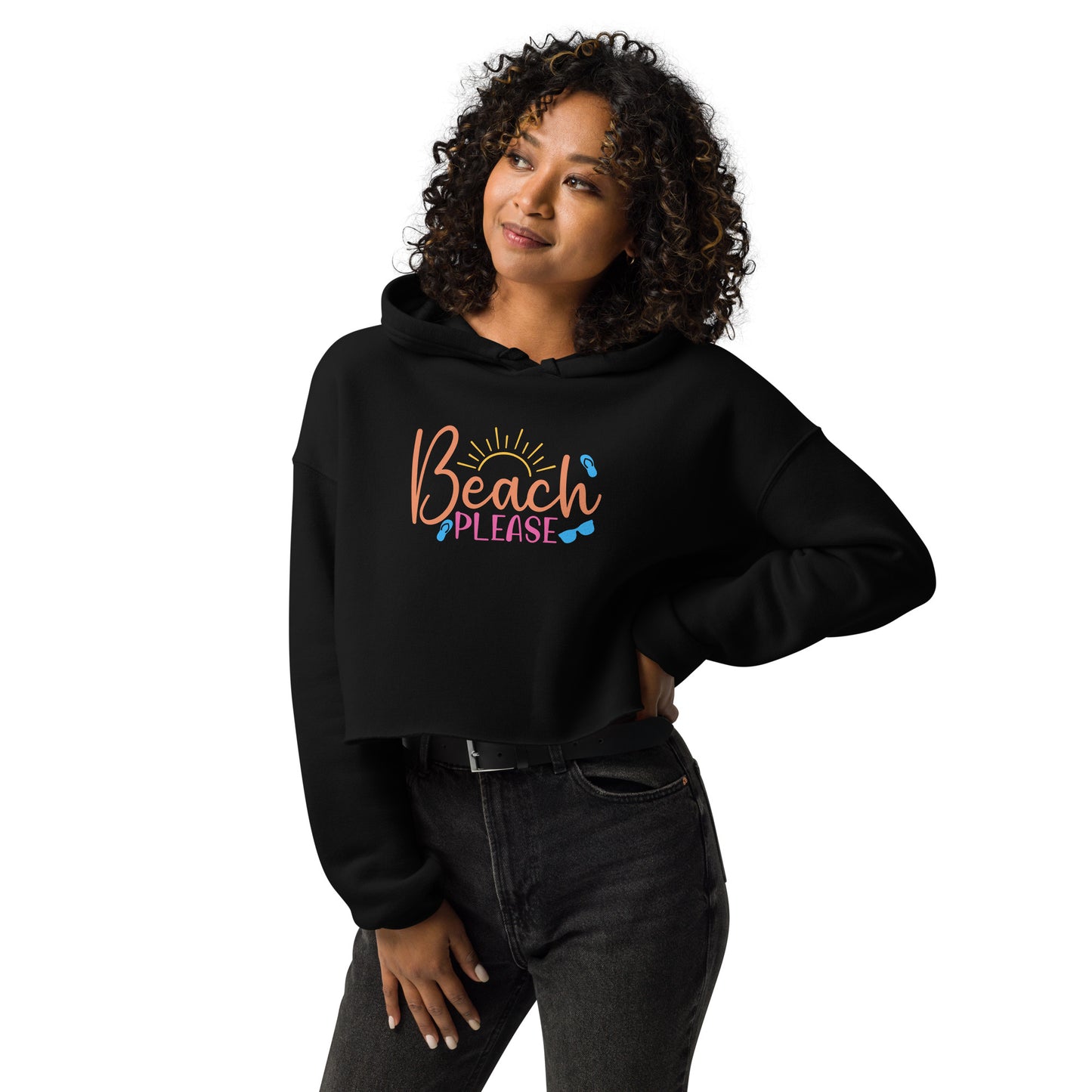 Beach Please Crop Hoodie