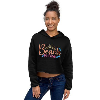 Beach Please Crop Hoodie