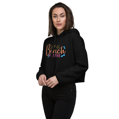 Beach Please Crop Hoodie