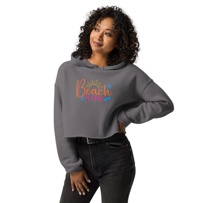 Beach Please Crop Hoodie